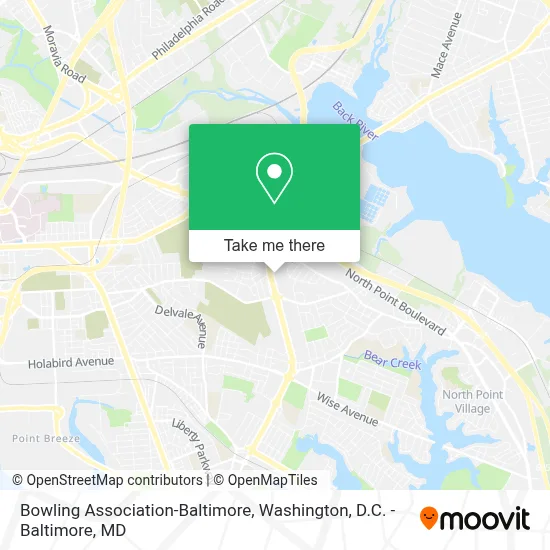 Bowling Association-Baltimore map
