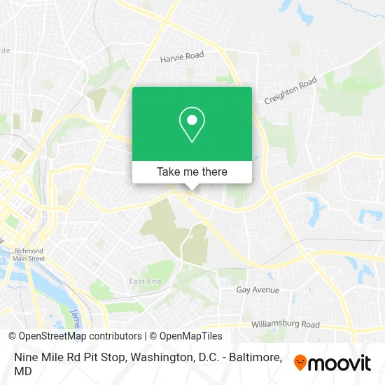 Nine Mile Rd Pit Stop map