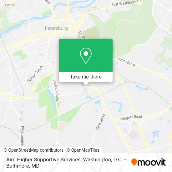 Aim Higher Supportive Services map