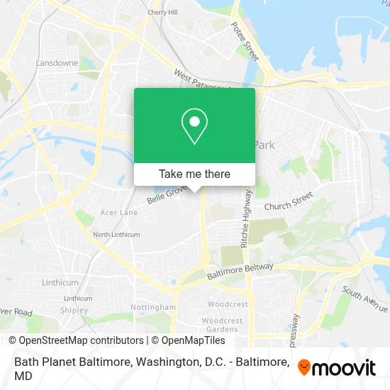 Bath Planet Baltimore map