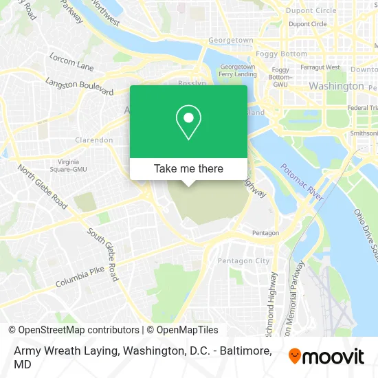 Army Wreath Laying map