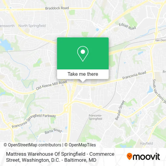 Mattress Warehouse Of Springfield - Commerce Street map