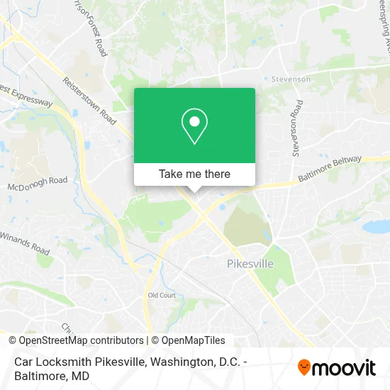 Car Locksmith Pikesville map