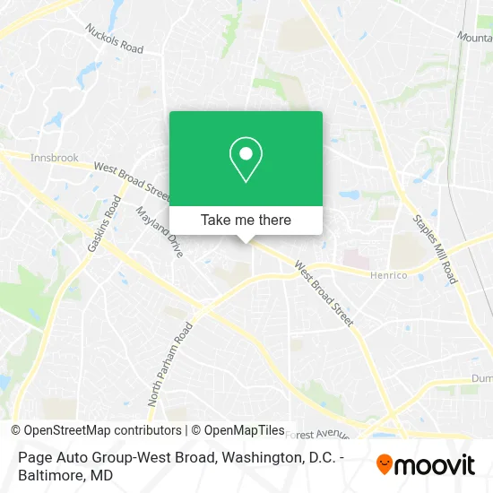 Page Auto Group-West Broad map