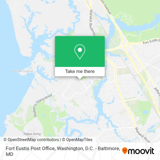 Fort Eustis Post Office map