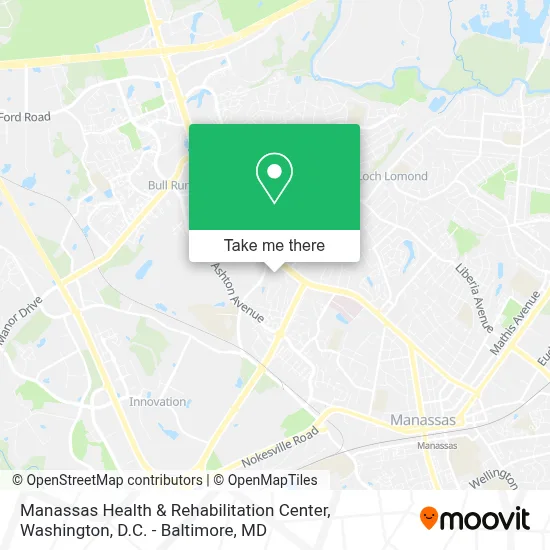 Manassas Health & Rehabilitation Center map