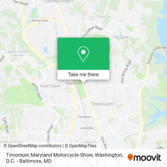 Timonium Maryland Motorcycle Show map