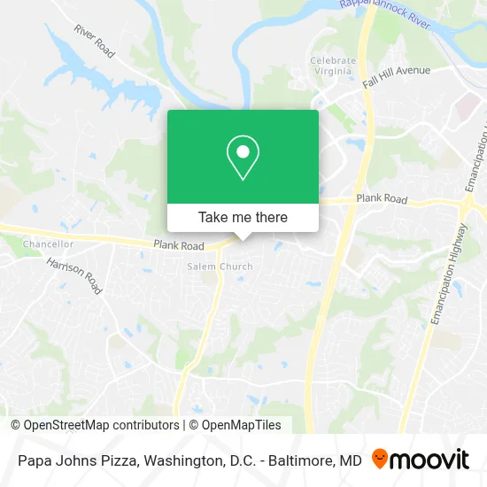 Papa Johns Pizza map