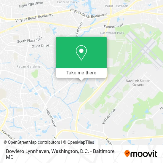 Bowlero Lynnhaven map
