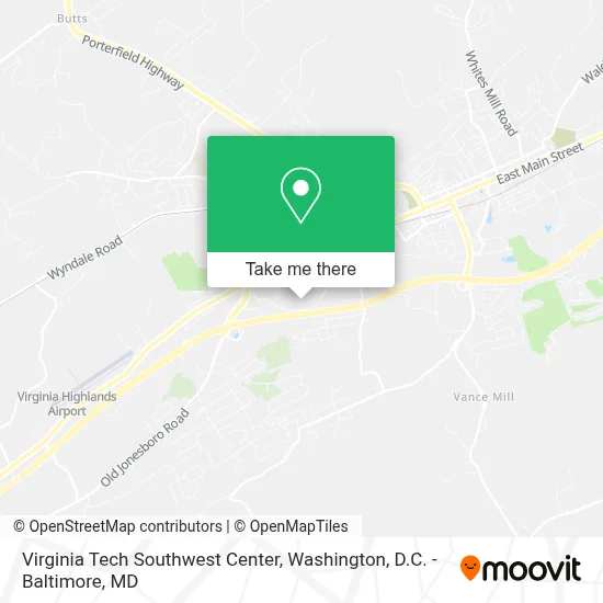Virginia Tech Southwest Center map