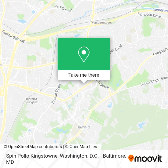 Spin Pollo Kingstowne map