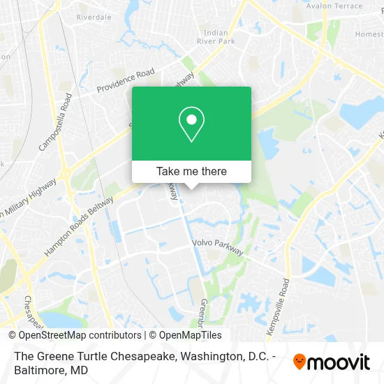 The Greene Turtle Chesapeake map