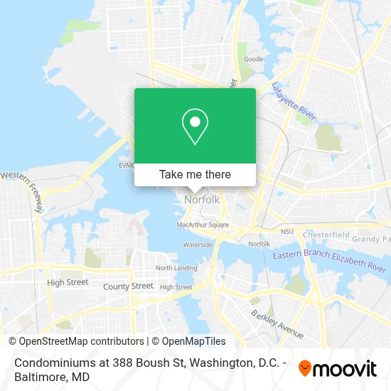Condominiums at 388 Boush St map