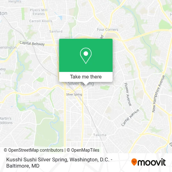 Kusshi Sushi Silver Spring map