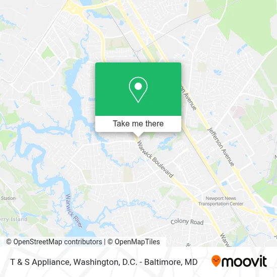 T & S Appliance map