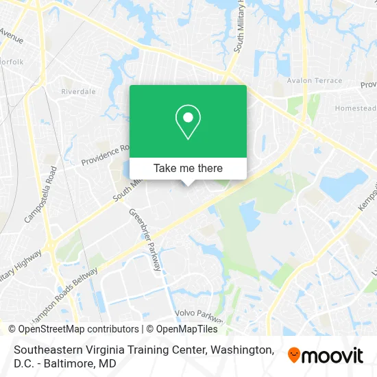 Southeastern Virginia Training Center map