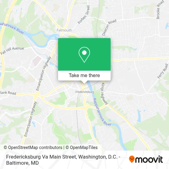 Fredericksburg Va Main Street map