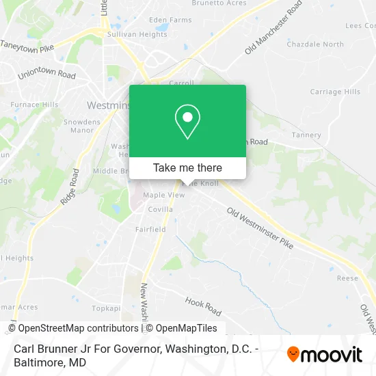 Carl Brunner Jr For Governor map