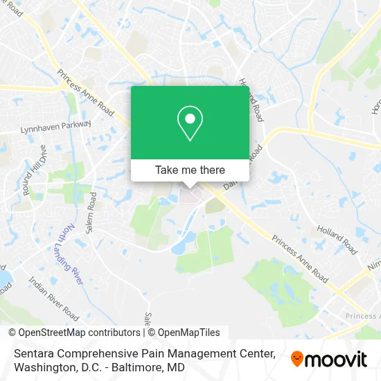 Sentara Comprehensive Pain Management Center map