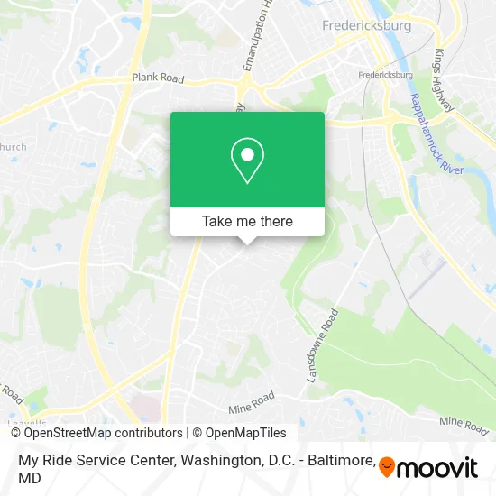 My Ride Service Center map