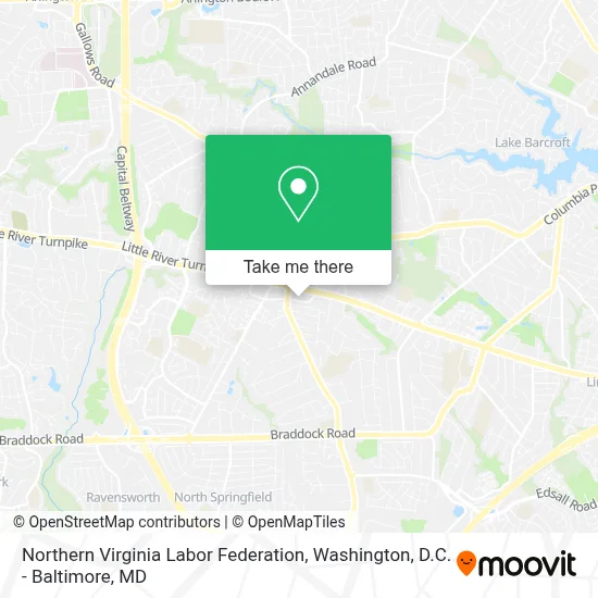 Northern Virginia Labor Federation map