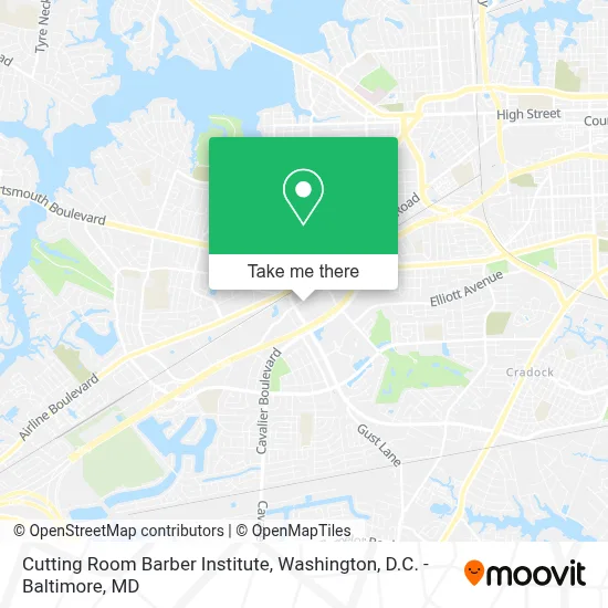 Cutting Room Barber Institute map