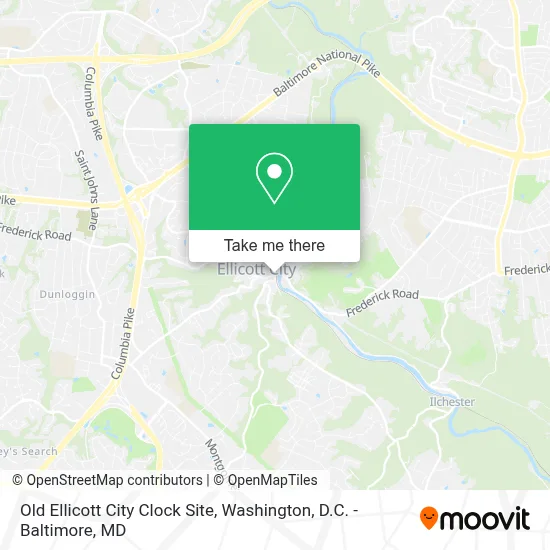 Old Ellicott City Clock Site map