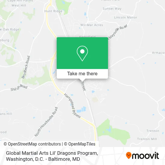 Global Martial Arts Lil' Dragons Program map