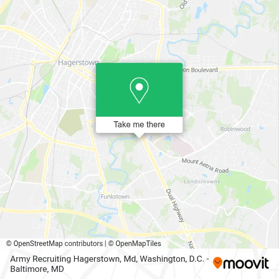 Army Recruiting Hagerstown, Md map