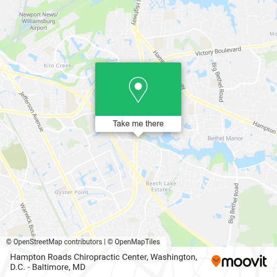 Hampton Roads Chiropractic Center map