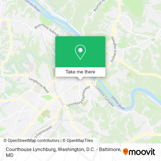 Courthouse Lynchburg map