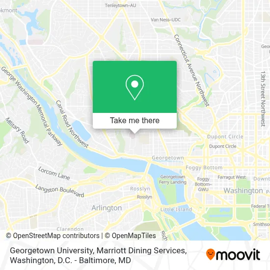 Georgetown University, Marriott Dining Services map