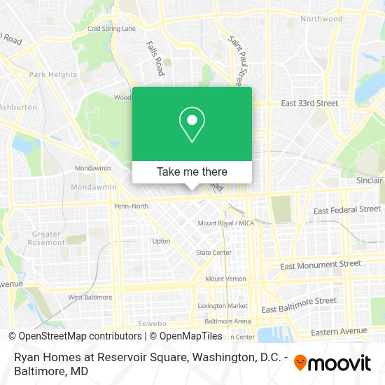 Ryan Homes at Reservoir Square map