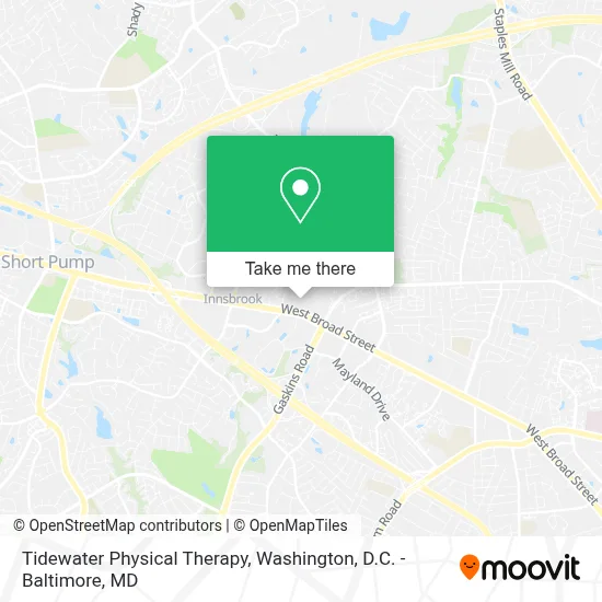 Tidewater Physical Therapy map