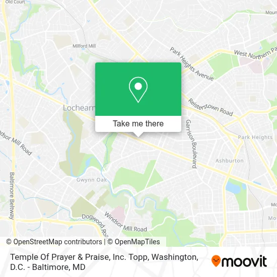 Temple Of Prayer & Praise, Inc.  Topp map