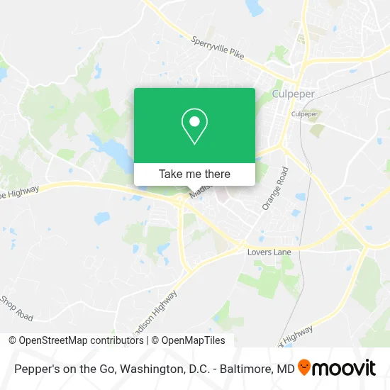 Pepper's on the Go map