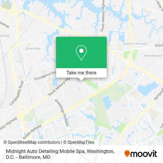 Midnight Auto Detailing Mobile Spa map