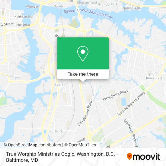True Worship Ministries Cogic map