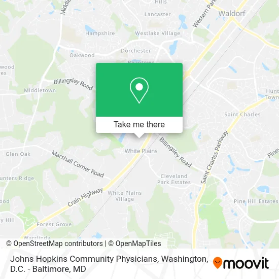 Johns Hopkins Community Physicians map