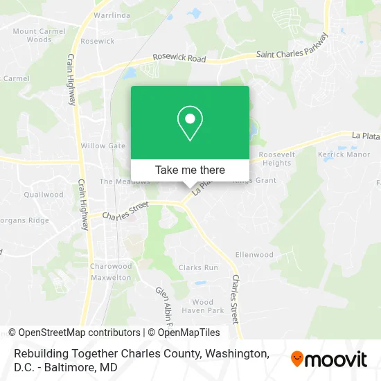 Rebuilding Together Charles County map