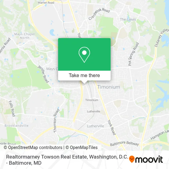 Realtormarney Towson Real Estate map