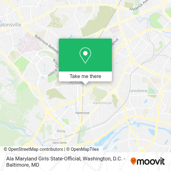 Ala Maryland Girls State-Official map