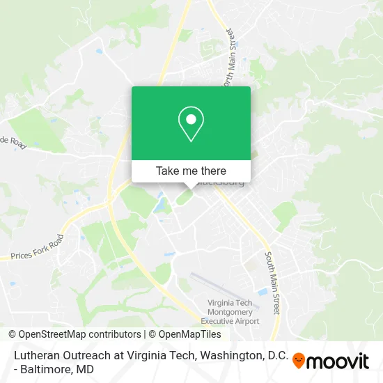 Lutheran Outreach at Virginia Tech map