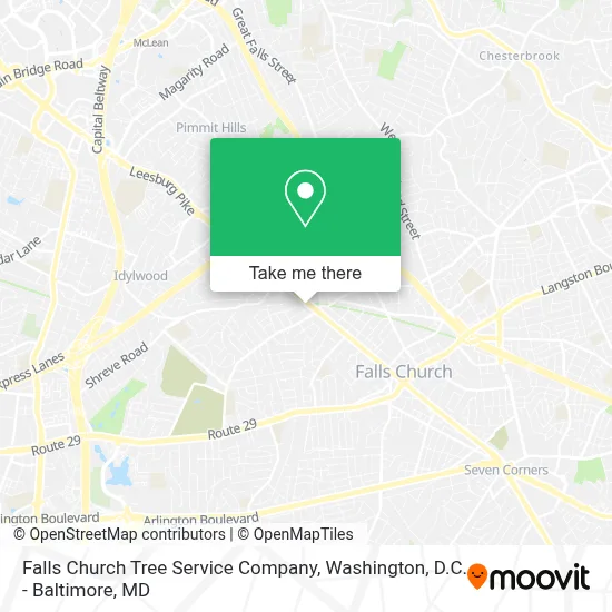 Falls Church Tree Service Company map