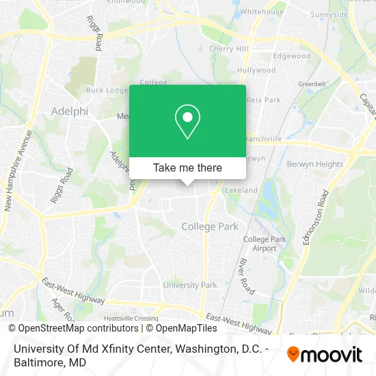 University Of Md Xfinity Center map