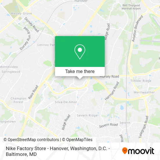 Nike Factory Store - Hanover map
