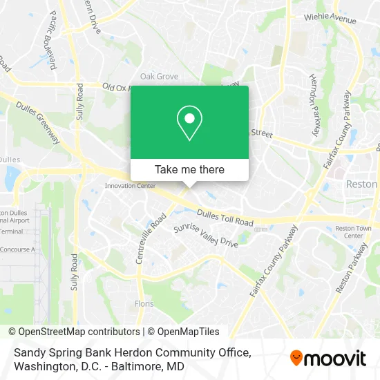 Sandy Spring Bank Herdon Community Office map