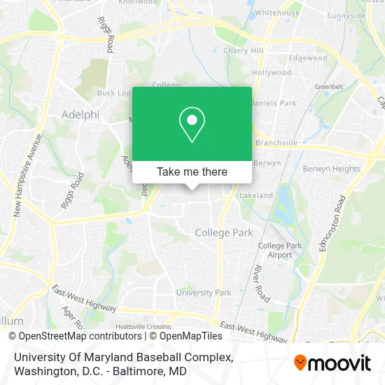 University Of Maryland Baseball Complex map