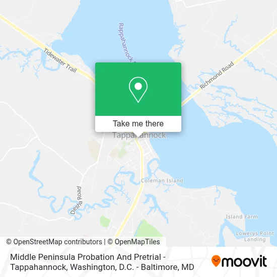 Middle Peninsula Probation And Pretrial - Tappahannock map