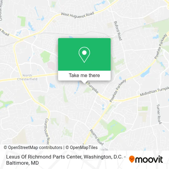 Lexus Of Richmond Parts Center map